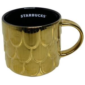 Starbucks Gold Mermaid Mug Siren Scales 2019 Holiday Christmas Limited Edition